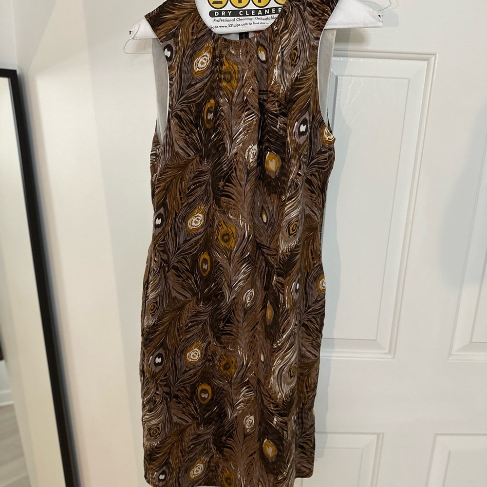 Tory Burch Brown Tan Sheath Midi Dress